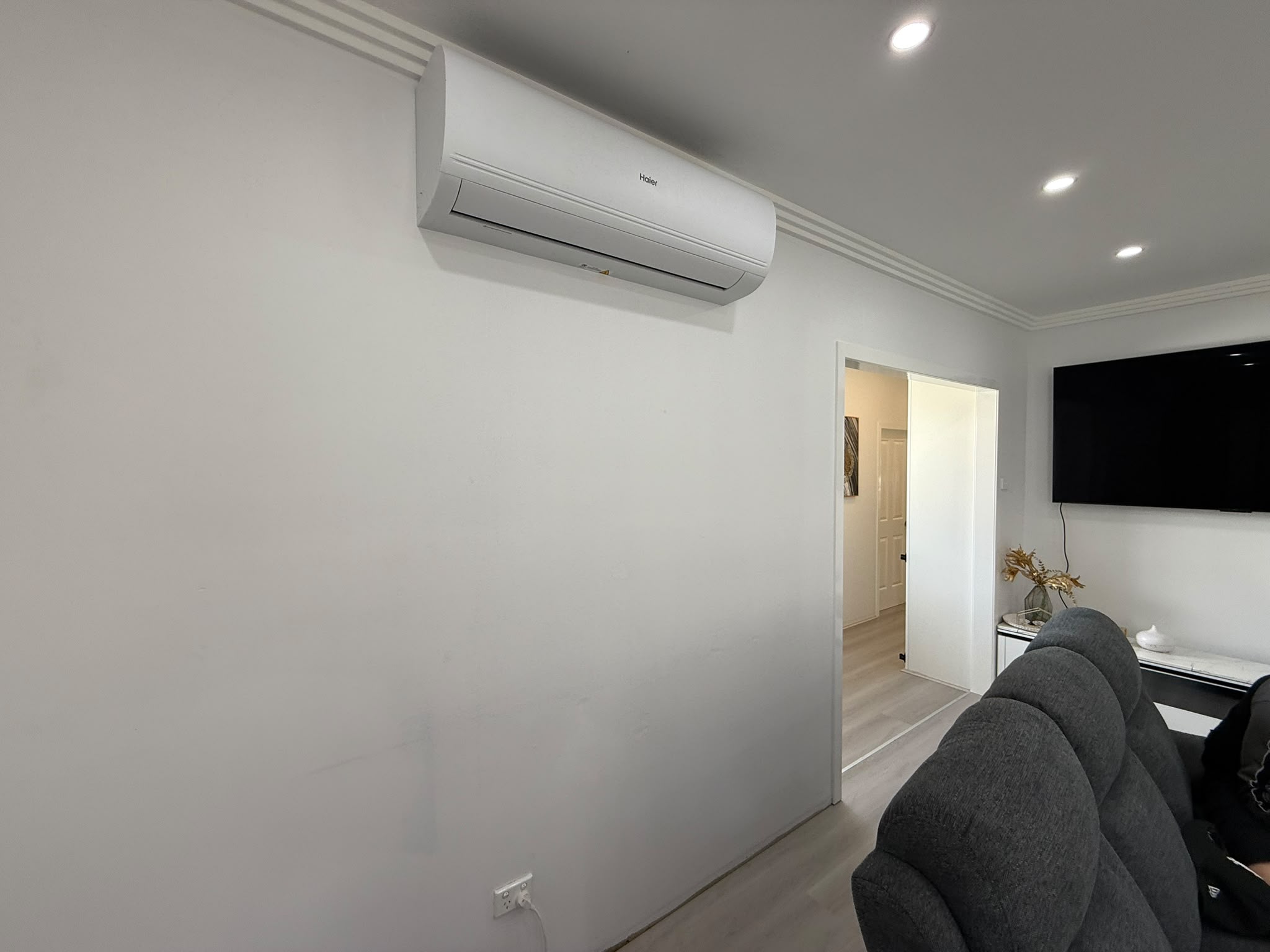 Before Built-in TV Media Wall