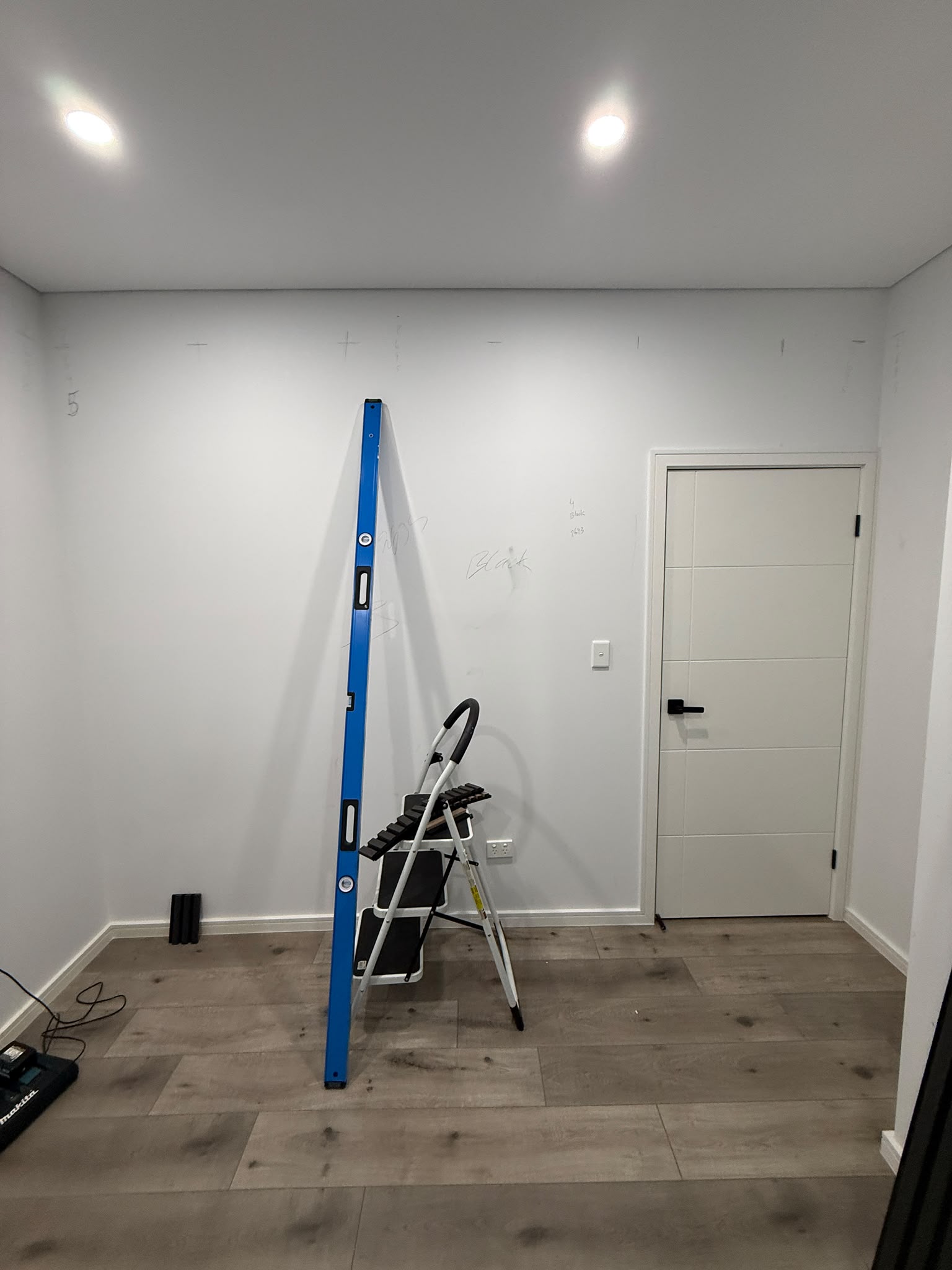 Before High-Gloss UV Marble TV Wall Backdrop